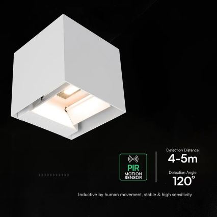 Светодиодный солнечный настенный светильник с датчиком LED/9W/3,7V 3000/4000/5000K IP65 2600 mAh белый