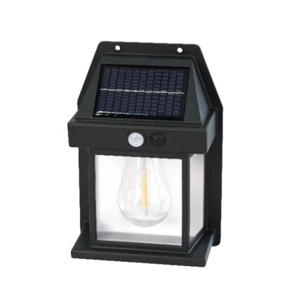 LED солнечный настенный светильник с датчиком OMVIA LED/3,7V 3000K IP44 1200 mAh