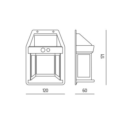 LED солнечный настенный светильник с датчиком OMVIA LED/3,7V 3000K IP44 1200 mAh
