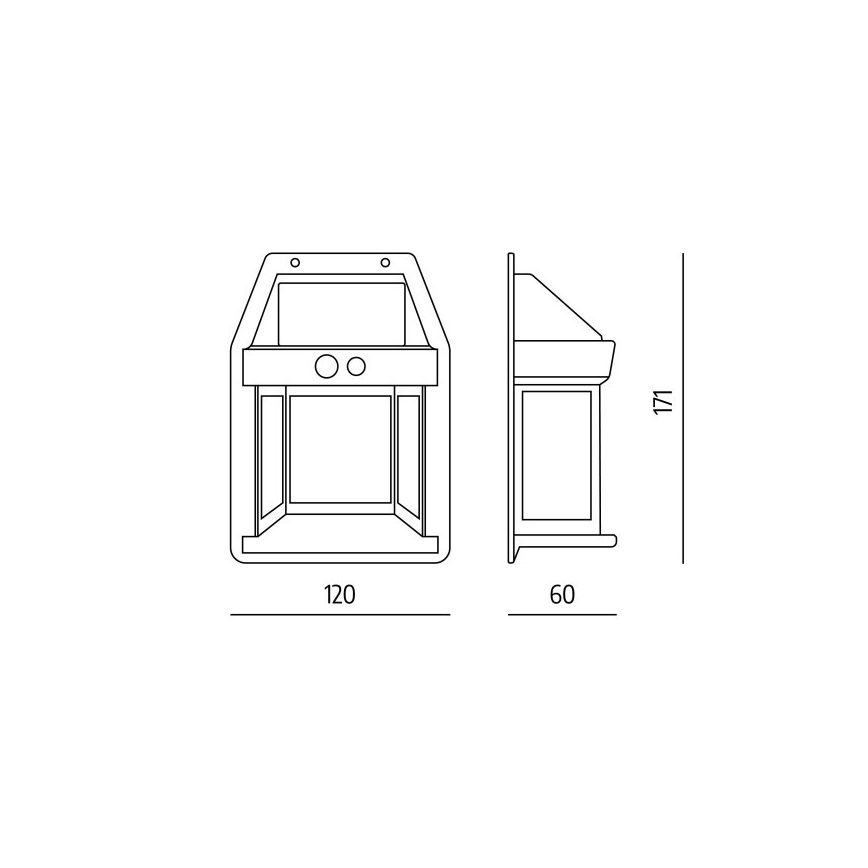 LED солнечный настенный светильник с датчиком OMVIA LED/3,7V 3000K IP44 1200 mAh