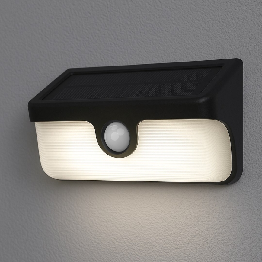 LED Солнечный настенный светильник с сенсором LINK LED/5W/3,7V 2000 mAh IP65 черный