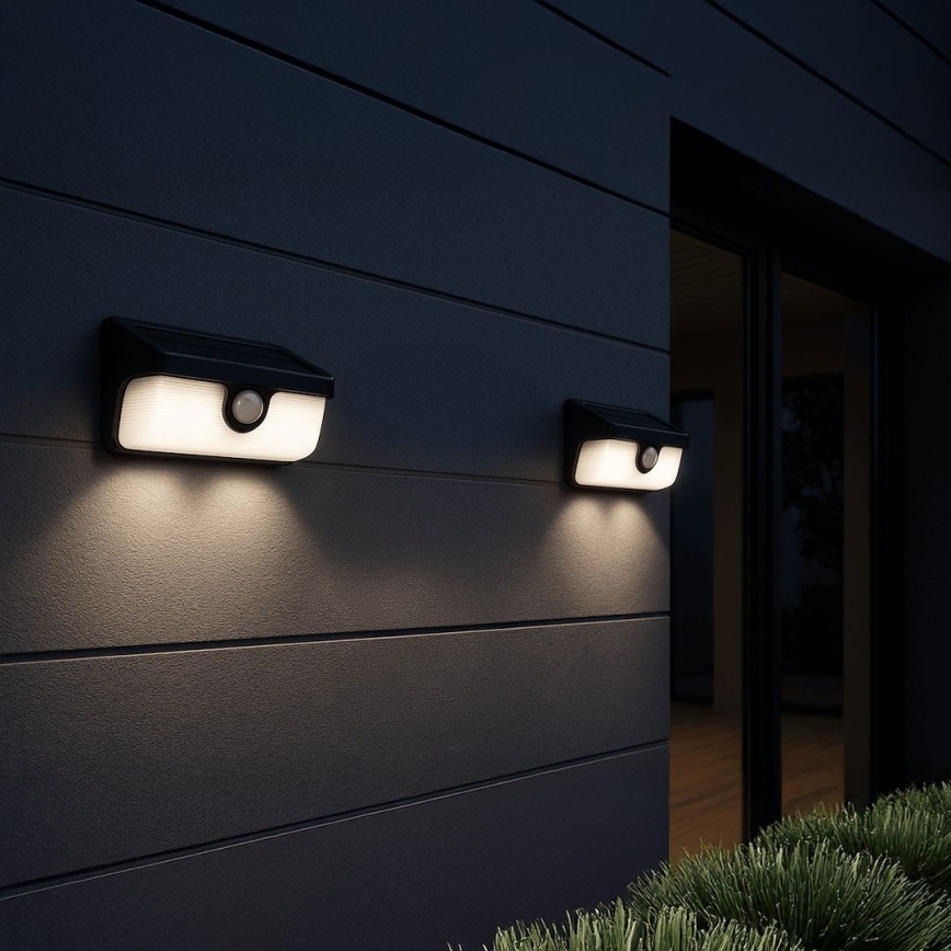 LED Солнечный настенный светильник с сенсором LINK LED/5W/3,7V 2000 mAh IP65 черный