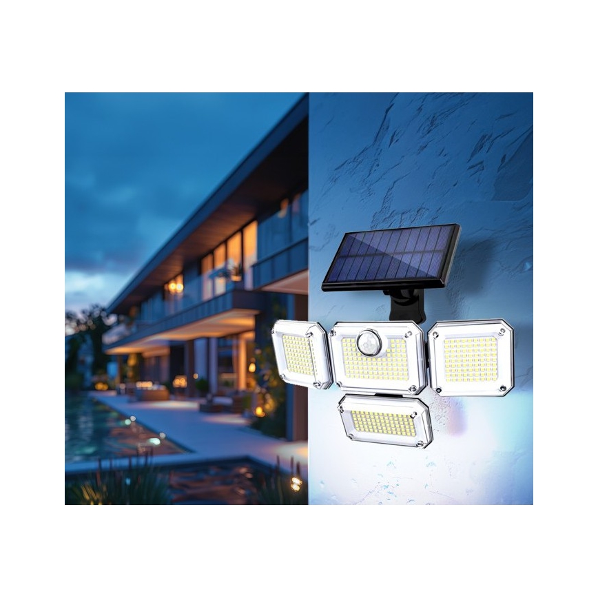 LED солнечный прожектор с датчиком GLOW LED/2,5 Вт/3,7 В 6500 К IP44 2400 мА·ч + пульт дистанционного управления