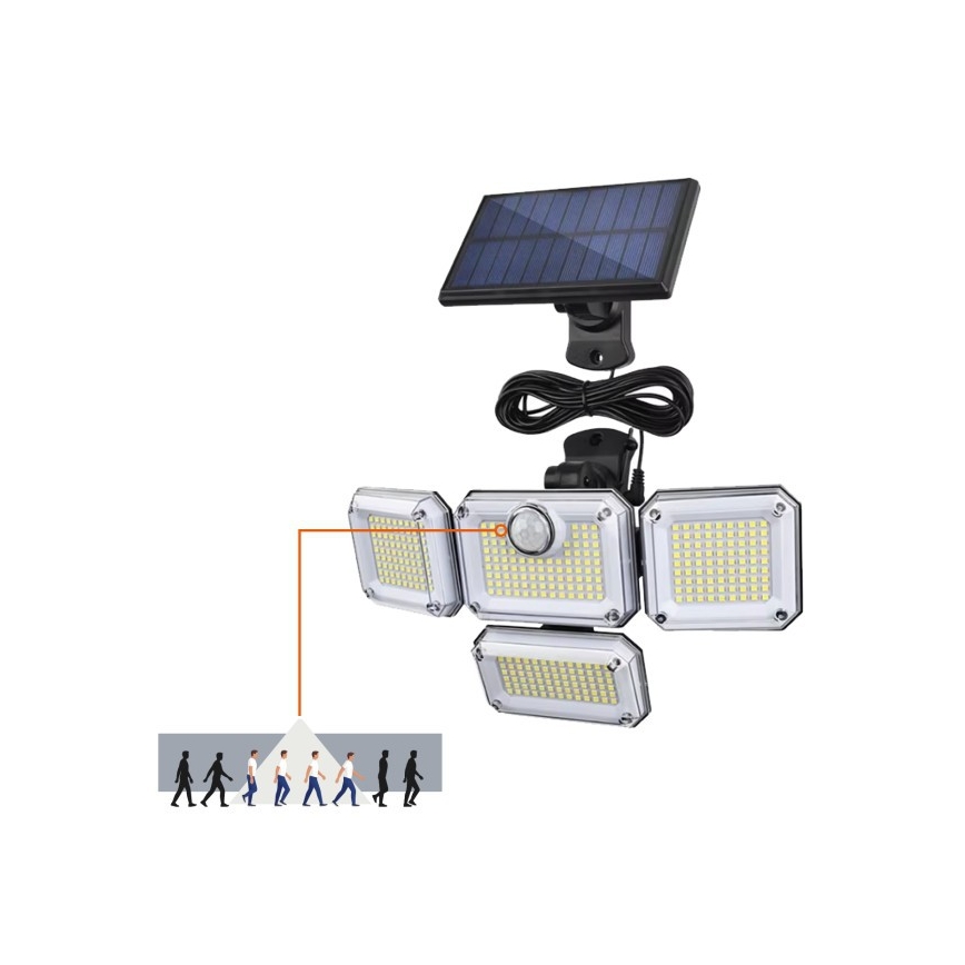 LED солнечный прожектор с датчиком GLOW LED/2,5 Вт/3,7 В 6500 К IP44 2400 мА·ч + пульт дистанционного управления