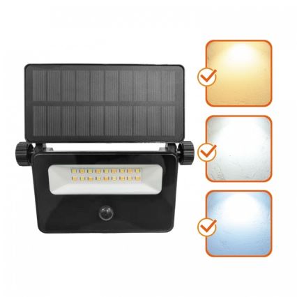 Солнечный светодиодный прожектор с датчиком NCS G2 LED/10W/3,7V 3000/4000/6500K IP54 1800 mAh