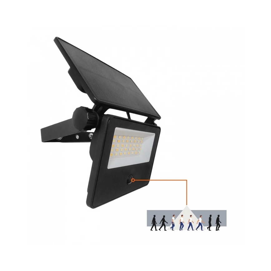 Светодиодный солнечный прожектор с датчиком NCS G2 LED/20W/3,7V 3000/4000/6500K IP54 2600 mAh