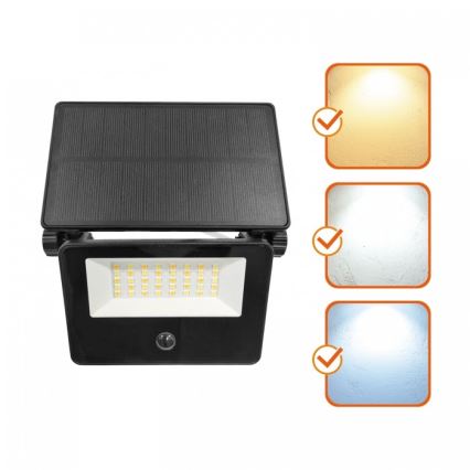 Светодиодный солнечный прожектор с датчиком NCS G2 LED/20W/3,7V 3000/4000/6500K IP54 2600 mAh