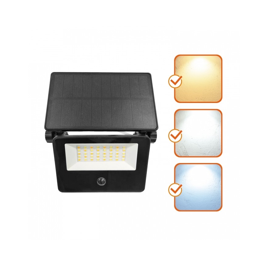 Светодиодный солнечный прожектор с датчиком NCS G2 LED/20W/3,7V 3000/4000/6500K IP54 2600 mAh