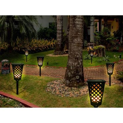 LED солнечная лампа с датчиком LED/0,6W/5,5V IP65 2000 mAh 107 cm черная