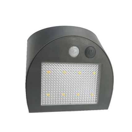 Светодиодный солнечный настенный светильник с датчиком LED/3W/3,7V 3000/4000K 1200 mAh IP54 антрацит