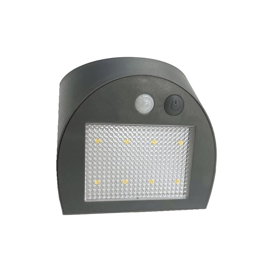Светодиодный солнечный настенный светильник с датчиком LED/3W/3,7V 3000/4000K 1200 mAh IP54 антрацит