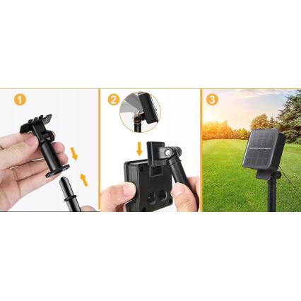 LED сонячна декоративна гірлянда 30xLED/8 функцій 500 mAh 6,5 м IP67 тепле біле