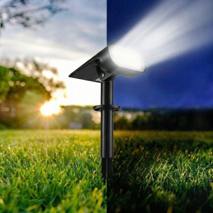 LED сонячна лампа 2 в 1 LED/3,7V 1200 mAh IP54 чорна