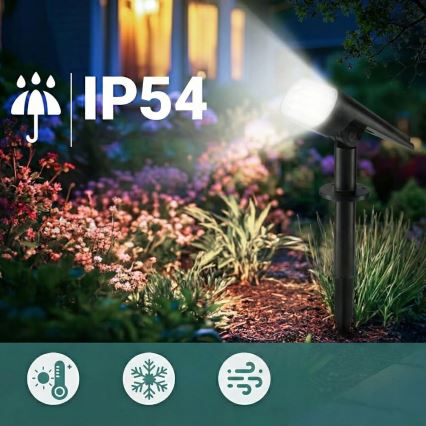 LED сонячна лампа 2 в 1 LED/3,7V 1200 mAh IP54 чорна