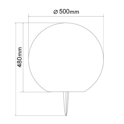 LED сонячна лампа KULA LED/3,7 В 3000/4000/6500K діаметр 50 см 2000 мА·год IP65 біла