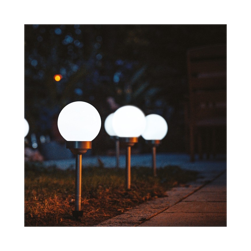 LED сонячна лампа SPHERE LED/1,2 В, 4000 K, IP44, 200 мА·год, діам. 20 см