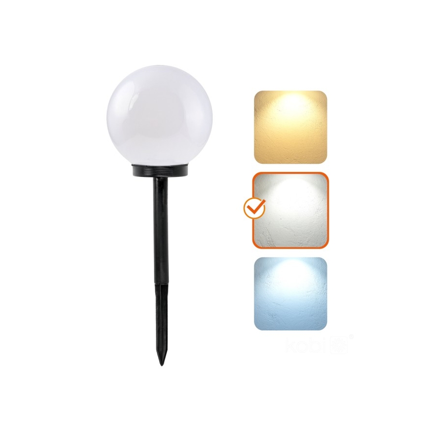 LED сонячна лампа SPHERE LED/1,2 В, 4000 K, IP44, 200 мА·год, діам. 20 см