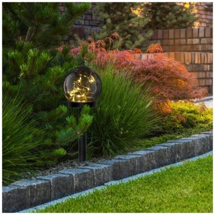 LED сонячна лампа з датчиком GLEAM LED/1,2V 3000K IP44 40 mAh димчаста/чорна