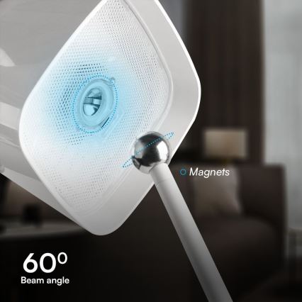 Світлодіодна сонячна регульована магнітна сенсорна заряджувана настільна лампа LED/5W/5V 3000-6000K 3600 mAh IP65 біла