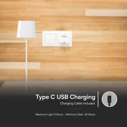 Світлодіодна сонячна регульована магнітна сенсорна заряджувана настільна лампа LED/5W/5V 3000-6000K 3600 mAh IP65 біла