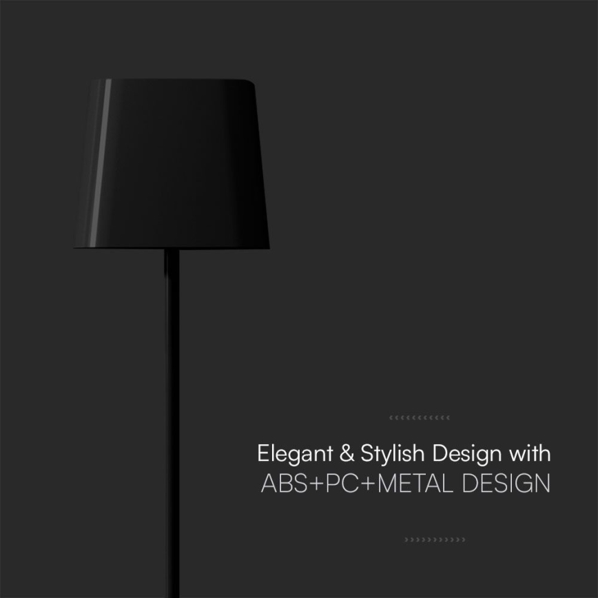 Світлодіодна сонячна регульована магнітна сенсорна заряджувальна настільна лампа LED/5W/5V 3000-6000K 3600 мАг IP65 чорна