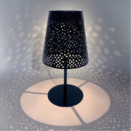 LED сонячна настільна лампа LUVETRA LED/1xAA 4000K IP44 200 mAh чорна