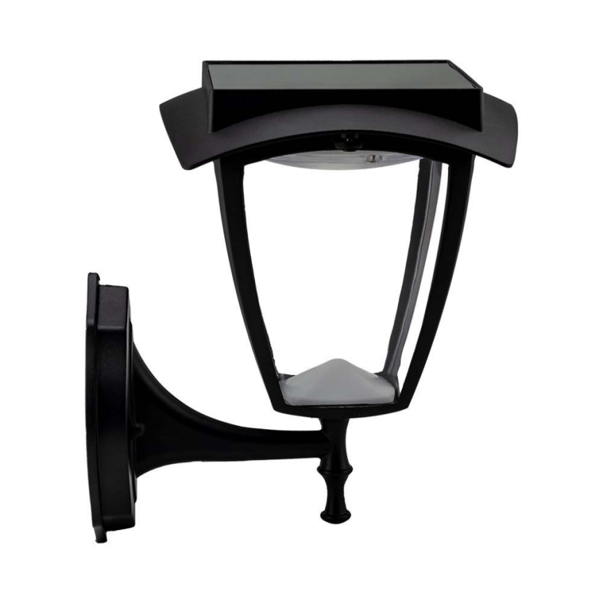 LED сонячна настінна лампа LED/2W/3,7V 3000/6000K IP65 2200 mAh чорна
