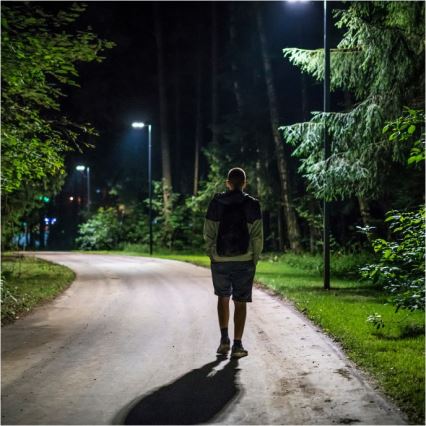 Світлодіодний сонячний вуличний ліхтар з можливістю затемнення і сенсором URBI LED/11W/3,2V 6500K 15000 mAh IP54 + дистанційне керування