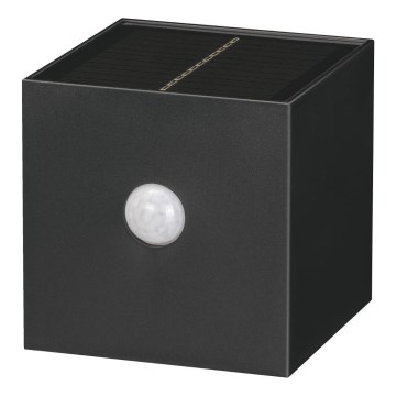 LED сонячний настінний світильник з датчиком LED/1W/3,7V 1200 mAh IP44 чорний