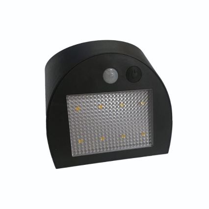 LED сонячний настінний світильник з датчиком LED/3W/3,7V 3000/4000K 1200 mAh IP54 чорний