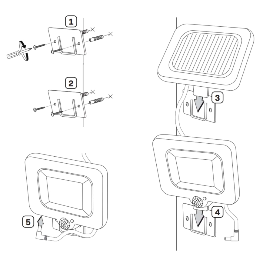 Світлодіодний сонячний прожектор з датчиком DUO LED/1W/3,7V 1200 mAh IP44