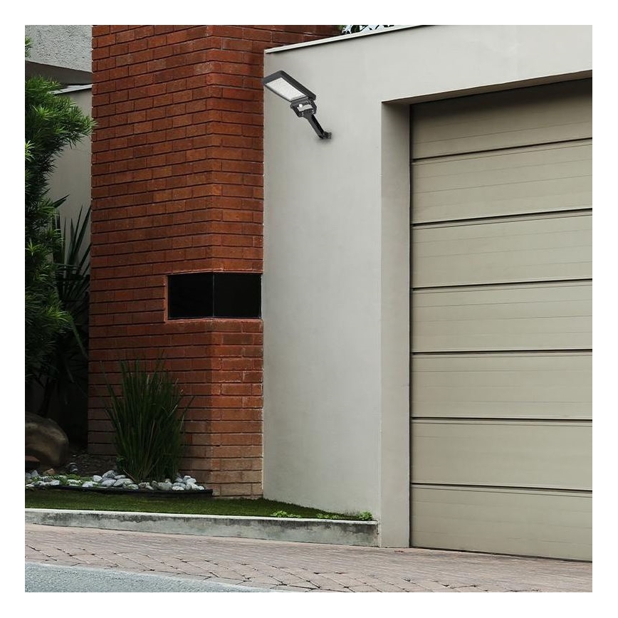 Світлодіодний сонячний прожектор із сенсором LED/5 Вт/3,7 В 4000K 1500 мАг IP54 чорний