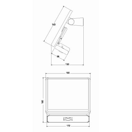 Світлодіодний сонячний прожектор із сенсором LED/8W/3,7V 2000 мАг IP54 чорний