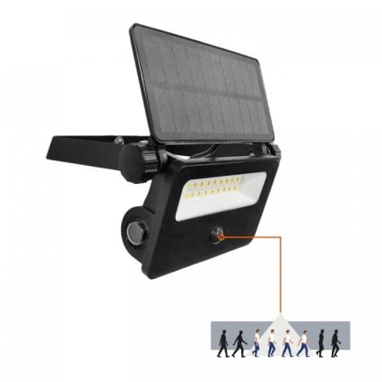 Сонячний LED-прожектор з датчиком NCS G2 LED/10W/3,7V 3000/4000/6500K IP54 1800 mAh