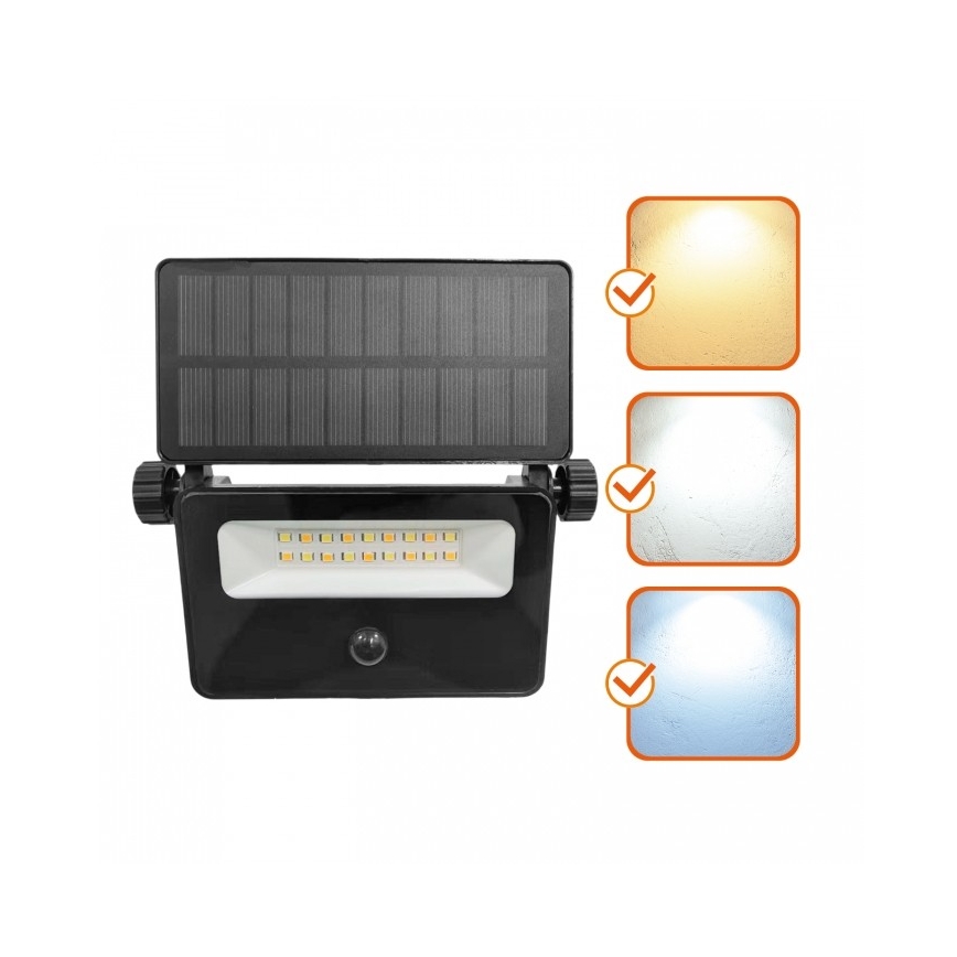 Сонячний LED-прожектор з датчиком NCS G2 LED/10W/3,7V 3000/4000/6500K IP54 1800 mAh