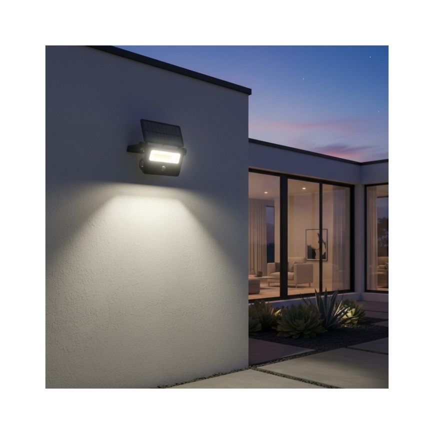 Сонячний LED-прожектор із датчиком NCS G2 LED/20W/3,7V 3000/4000/6500K IP54 2600 mAh