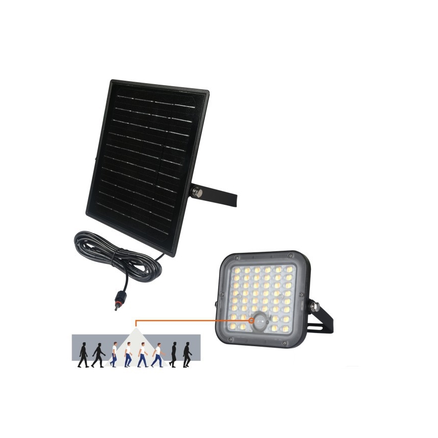 LED сонячний прожектор з регульованою яскравістю та датчиком LED/10W/3,7V 3000/4000K IP65 3600 mAh + пульт дистанційного керування