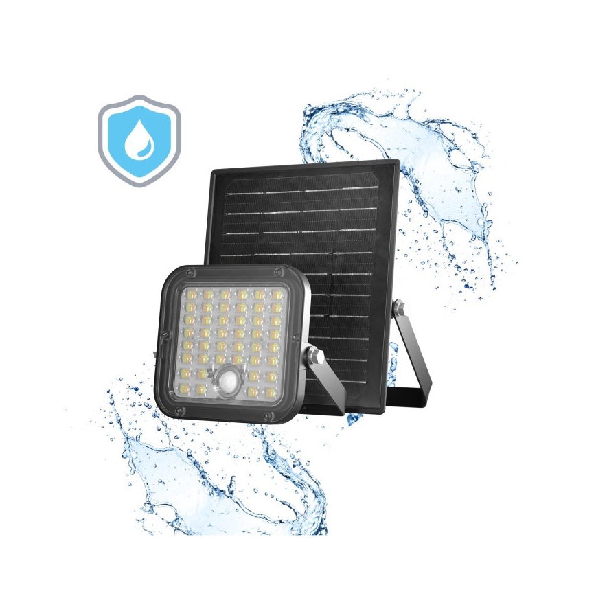 LED сонячний прожектор з регульованою яскравістю та датчиком LED/10W/3,7V 3000/4000K IP65 3600 mAh + пульт дистанційного керування