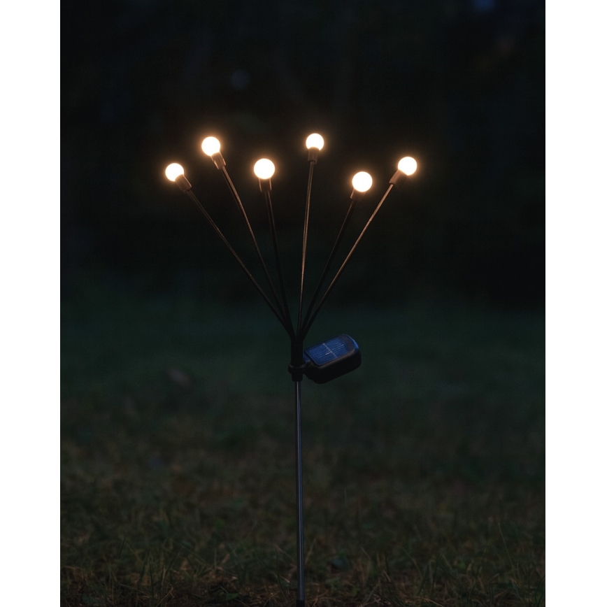 LED сонячний світильник 6xLED/1,2V 300 mAh IP44 чорний