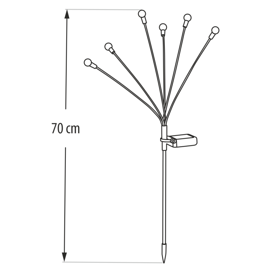 LED сонячний світильник 6xLED/1,2V 300 mAh IP44 чорний