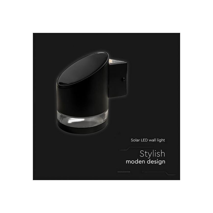 Світильник зовнішній настінний сонячний LED/1Вт/3,7В 3000К IP54 1200 мАг чорний