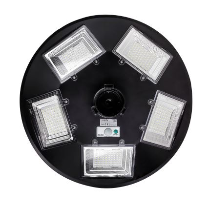 LED затемнюваний сонячний вуличний світильник з датчиком LED/22W/6V 18000 mAh 6500K IP65 чорний + пульт дистанційного керування