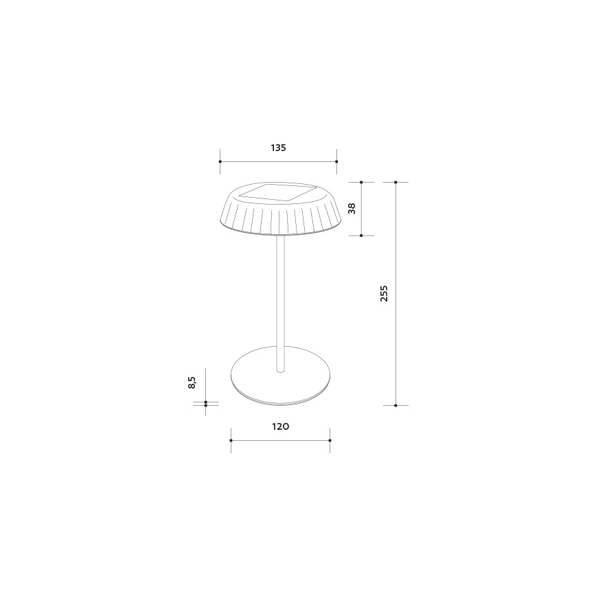 LED Сонячна акумуляторна настільна лампа з регулюванням яскравості VIVIEN LED/3W/5V 2700K 1600 mAh IP54 чорний