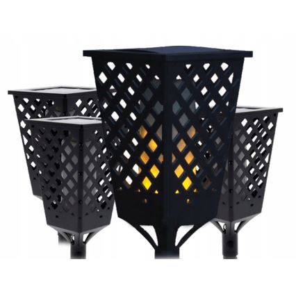 LED сонячна лампа з датчиком LED/0,6W/5,5V IP65 2000 mAh 107 см чорна