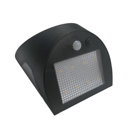 LED сонячний настінний світильник з датчиком LED/3W/3,7V 3000/4000K 1200 mAh IP54 чорний