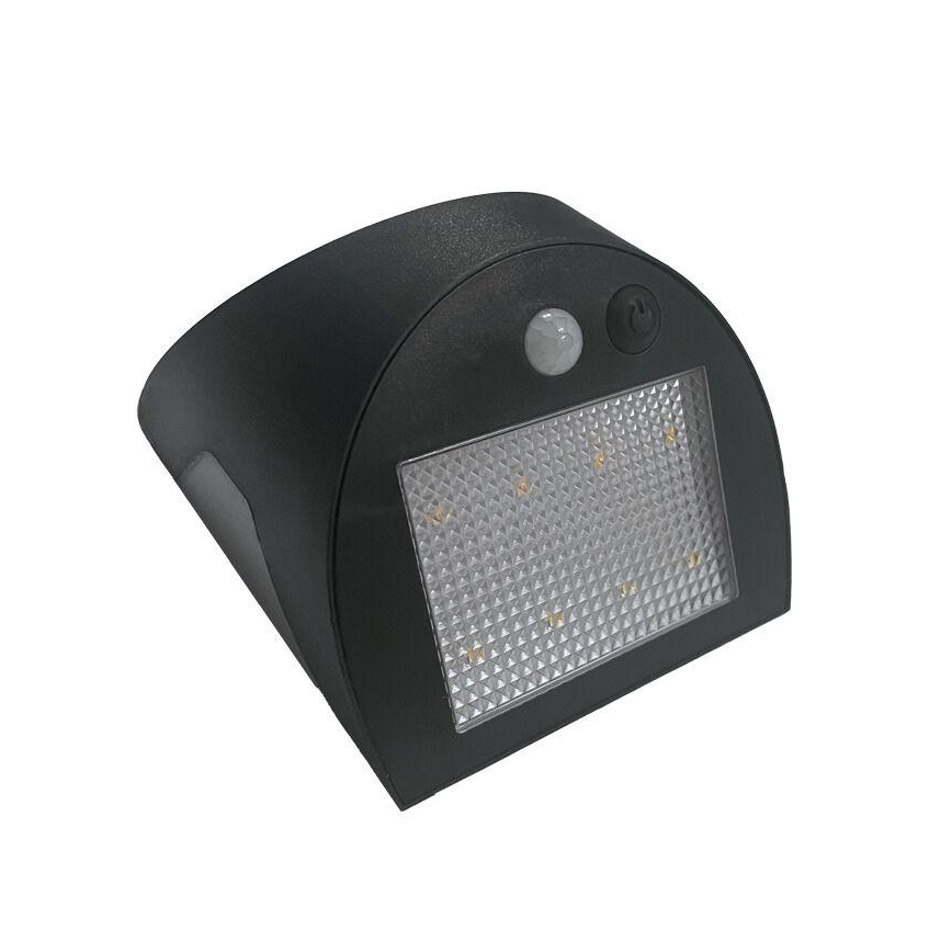 LED сонячний настінний світильник з датчиком LED/3W/3,7V 3000/4000K 1200 mAh IP54 чорний