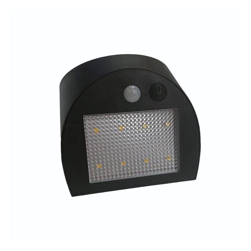 LED сонячний настінний світильник з датчиком LED/3W/3,7V 3000/4000K 1200 mAh IP54 чорний