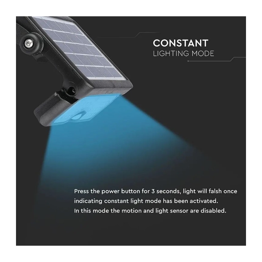 Світлодіодний сонячний прожектор із сенсором LED/5W/3,7V IP65 4000K 3000 mAh