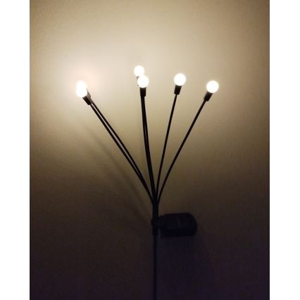 LED сонячний світильник 6xLED/1,2V 300 mAh IP44 чорний