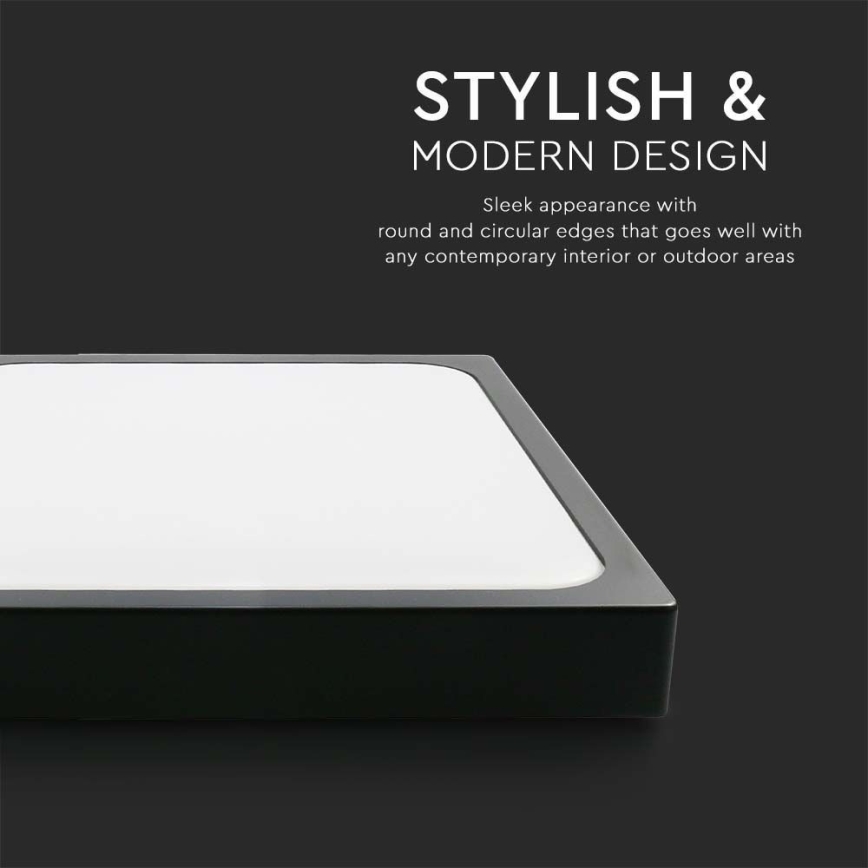 Світильник для ванної кімнати на стелю LED/30W/230V 6500K IP44 42x42 см чорний